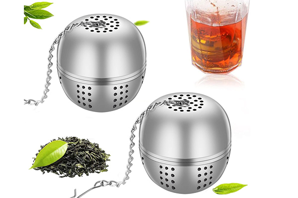 2 pezzi 5,4 cm Infusore per tè in acciaio inox filtro per tè in foglie sfuse e spezie 